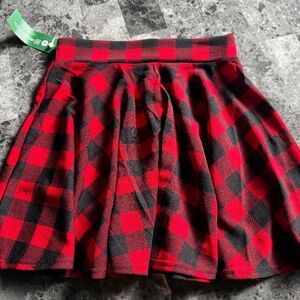 Red & Black plaid skater skirt